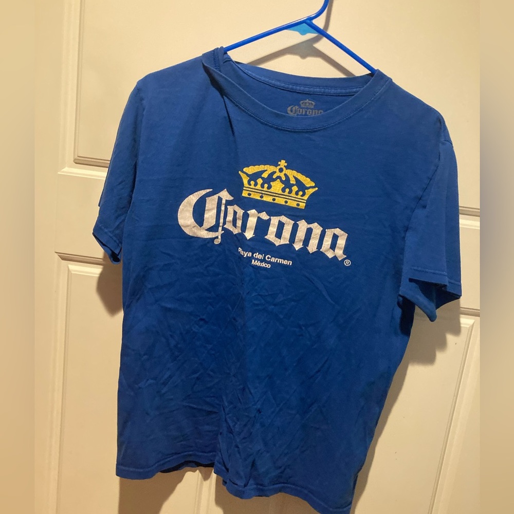Men’s CORONA shirt medium blue and gold